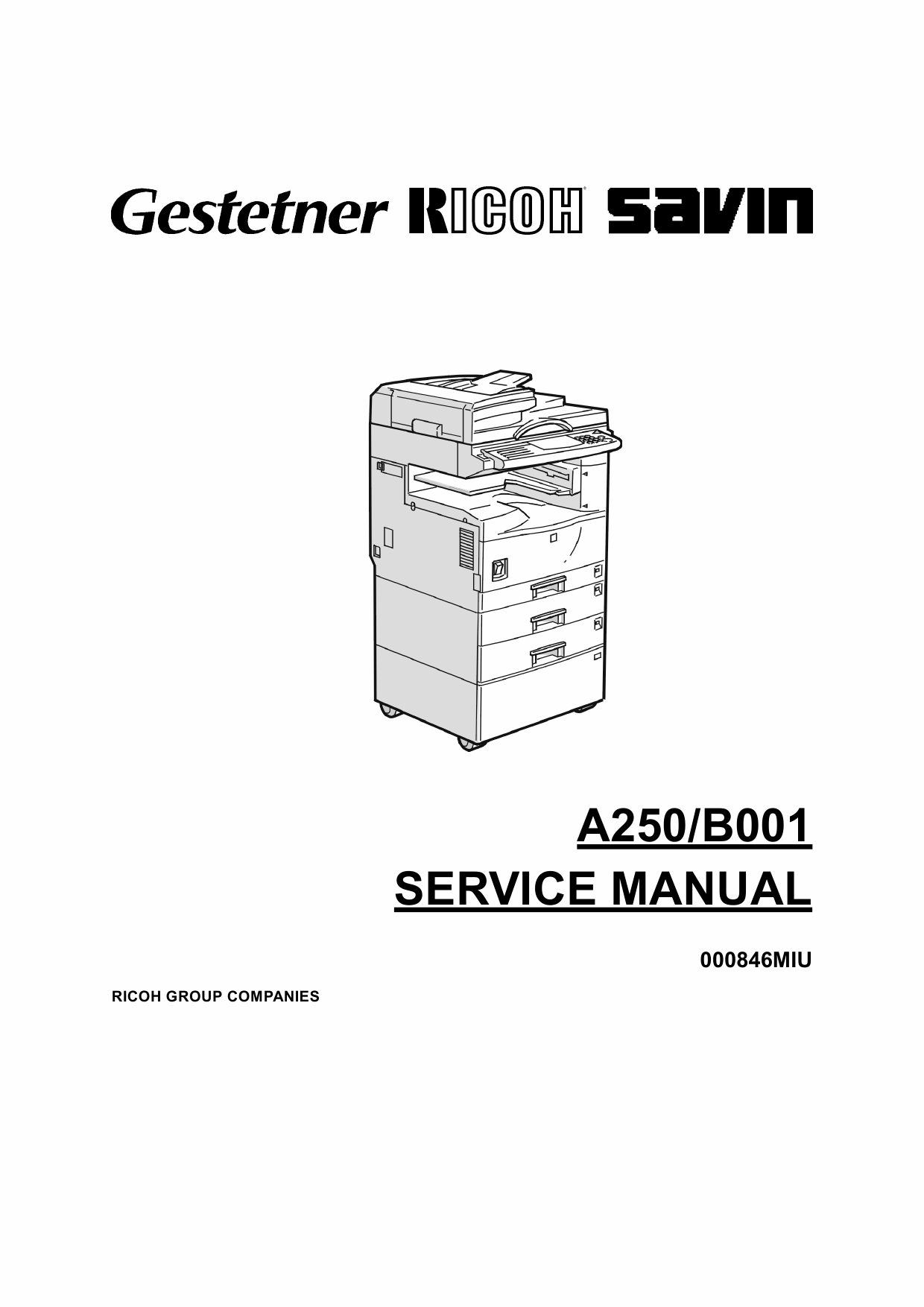 RICOH Aficio 150 180 A250 B001 Service Manual-1